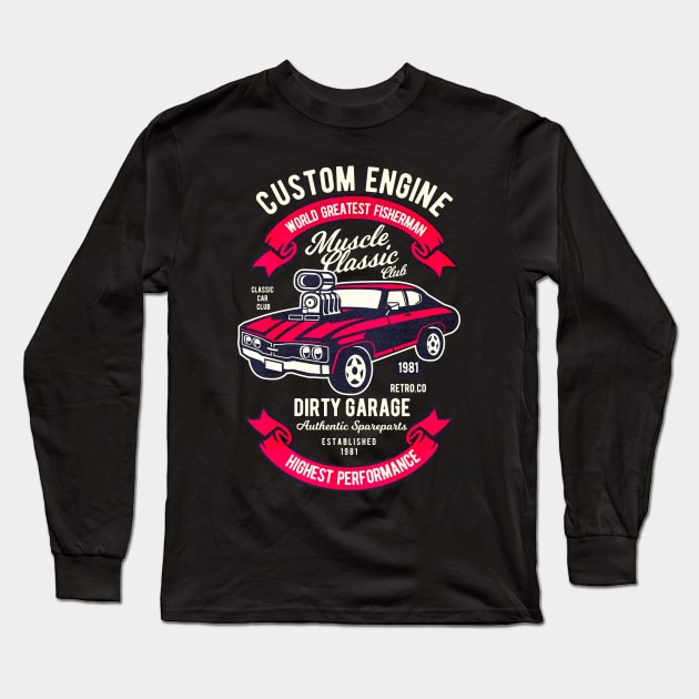 Muscle Classic Car Long Sleeve T-Shirt by Tempe Gaul